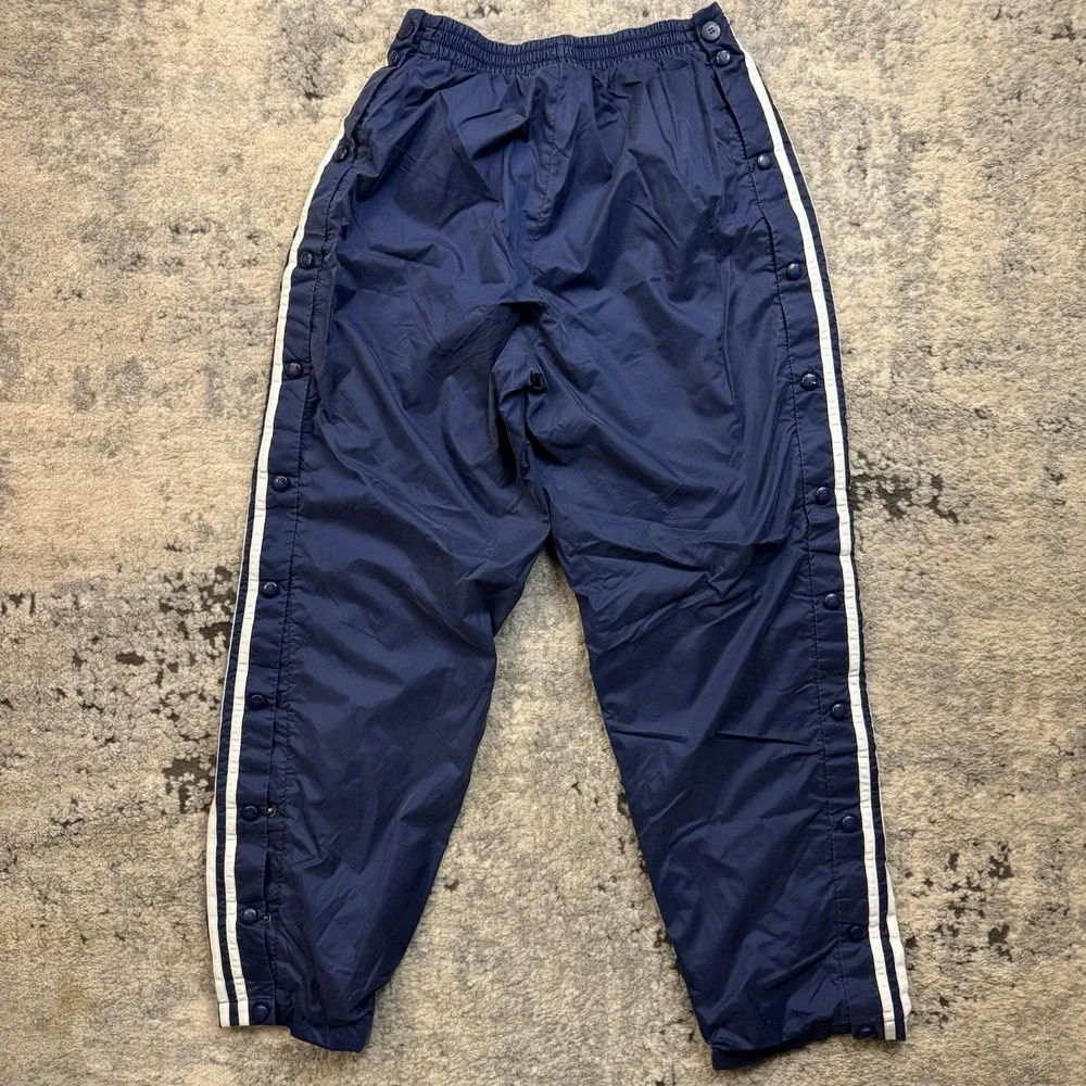 Vintage Y2K Adidas Track Pants Men M Blue Nylon Lined Swooshy Retro 2000s